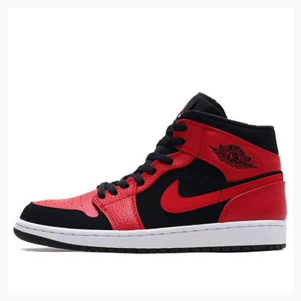 Nike Mid Cut Gym Red Basketbol Ayakkabısı Air Jordan 1 Erkek Kırmızı Siyah | JD-905PK