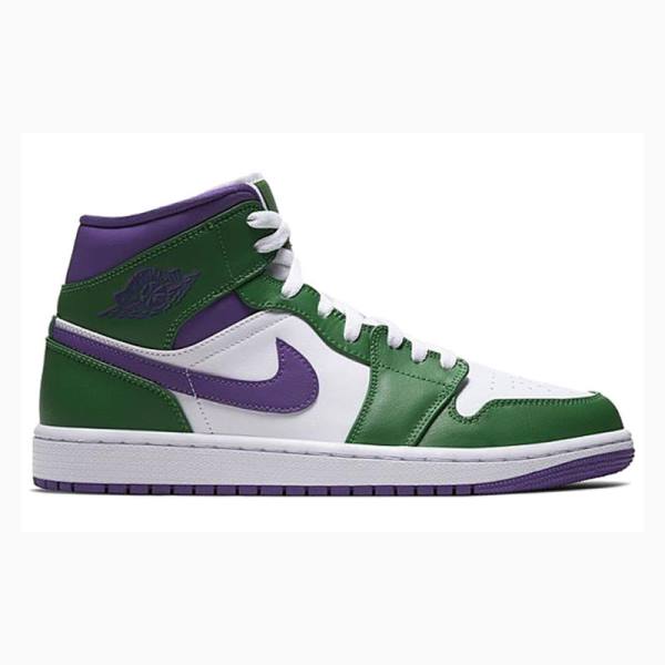 Nike Mid Cut Hulk Basketbol Ayakkabısı Air Jordan 1 Erkek Yeşil Mor | JD-480LF