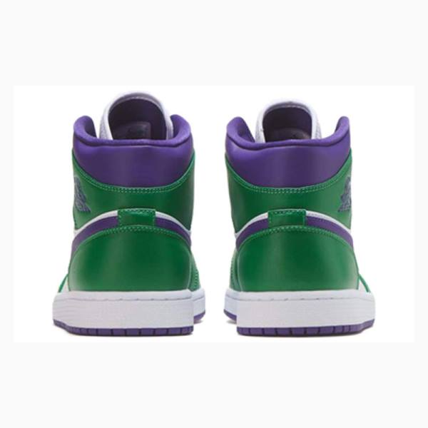 Nike Mid Cut Hulk Basketbol Ayakkabısı Air Jordan 1 Erkek Yeşil Mor | JD-480LF