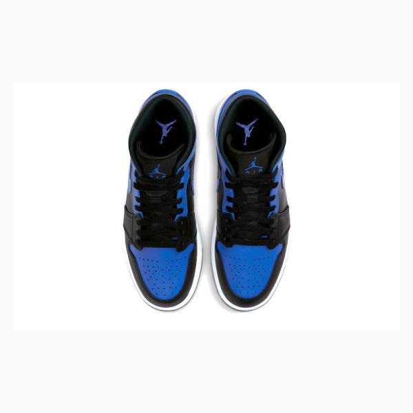 Nike Mid Cut Hyper Royal Basketbol Ayakkabısı Air Jordan 1 Erkek Mavi Siyah | JD-241RV