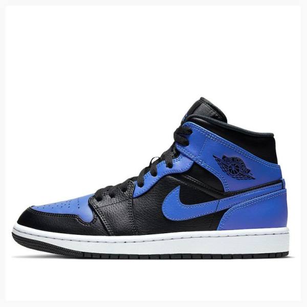 Nike Mid Cut Hyper Royal Basketbol Ayakkabısı Air Jordan 1 Erkek Mavi Siyah | JD-241RV