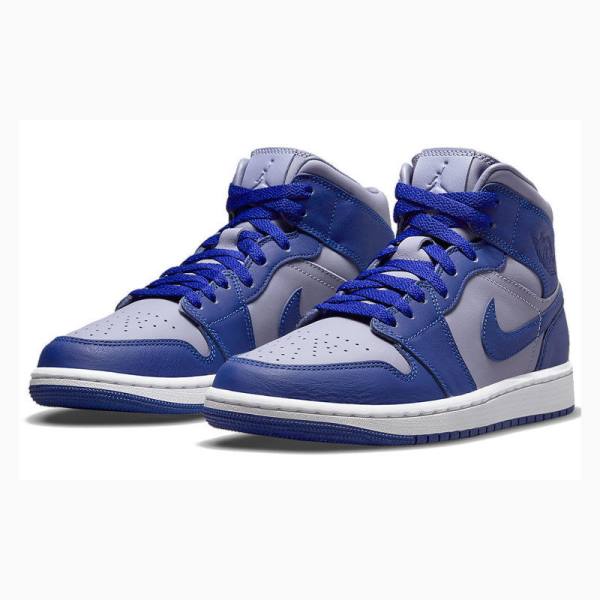 Nike Mid Cut Iron Basketbol Ayakkabısı Air Jordan 1 Kadın Mavi | JD-149ZW