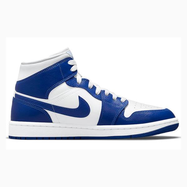 Nike Mid Cut Kentucky Basketbol Ayakkabısı Air Jordan 1 Kadın Mavi | JD-054TS