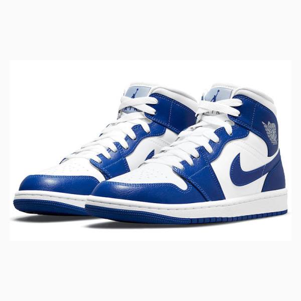 Nike Mid Cut Kentucky Basketbol Ayakkabısı Air Jordan 1 Kadın Mavi | JD-054TS