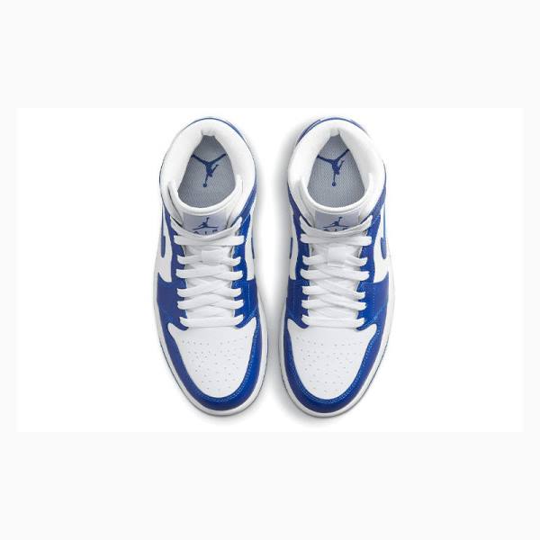 Nike Mid Cut Kentucky Basketbol Ayakkabısı Air Jordan 1 Kadın Mavi | JD-054TS