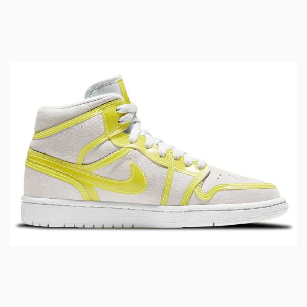 Nike Mid Cut LX(W) Basketbol Ayakkabısı Air Jordan 1 Kadın Beyaz Sarı | JD-869RC