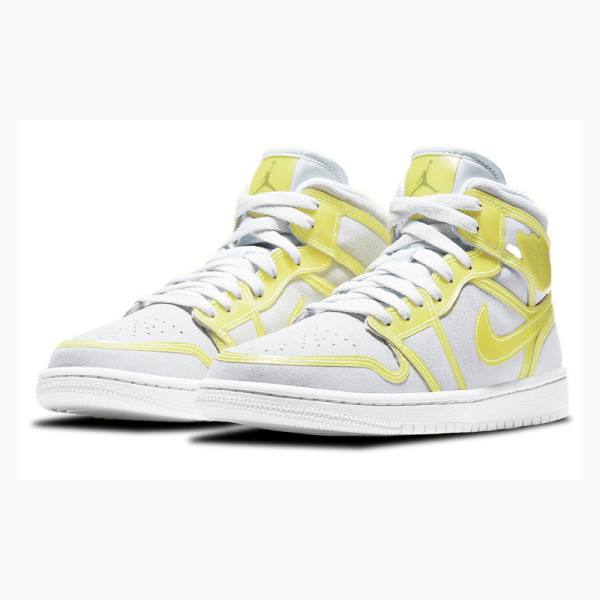 Nike Mid Cut LX(W) Basketbol Ayakkabısı Air Jordan 1 Kadın Beyaz Sarı | JD-869RC