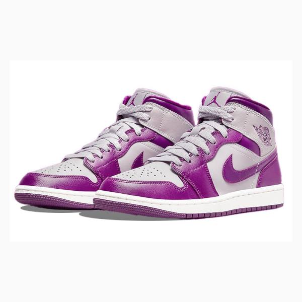 Nike Mid Cut Magenta Basketbol Ayakkabısı Air Jordan 1 Kadın Mor | JD-086UY