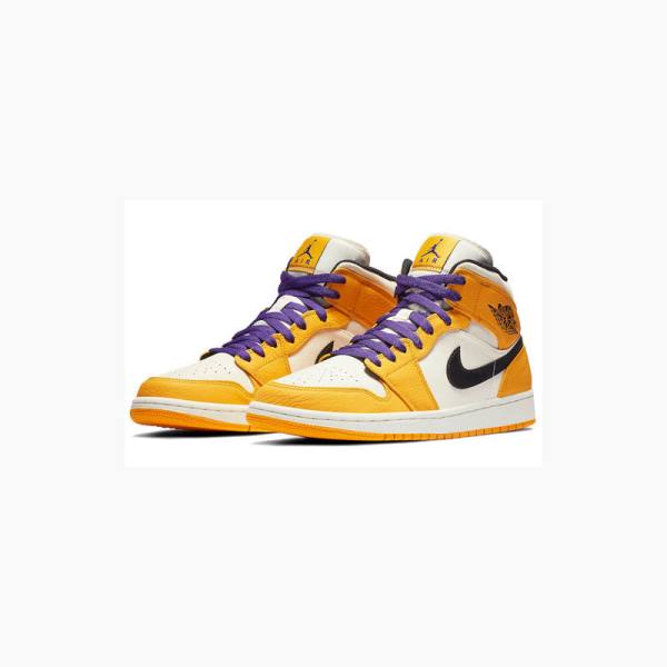 Nike Mid Cut SE Basketbol Ayakkabısı Air Jordan 1 Erkek Altın | JD-468GI