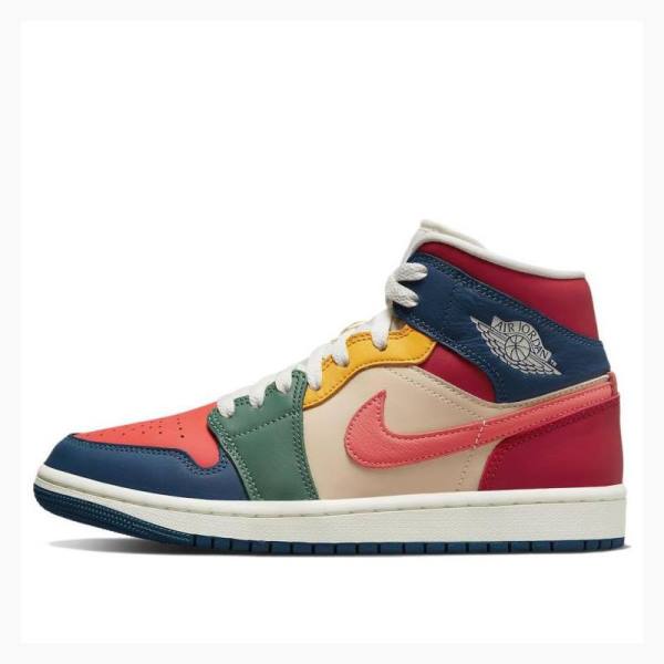 Nike Mid Cut SE Basketbol Ayakkabısı Air Jordan 1 Kadın Renkli | JD-651UE