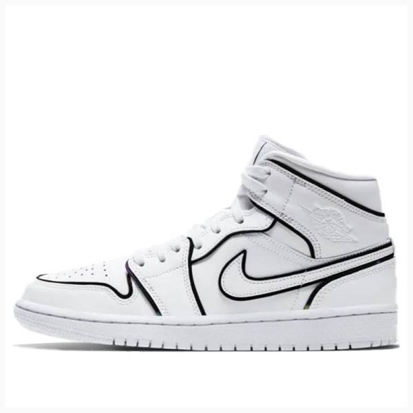 Nike Mid Cut SE Basketbol Ayakkabısı Air Jordan 1 Kadın Beyaz | JD-834OH