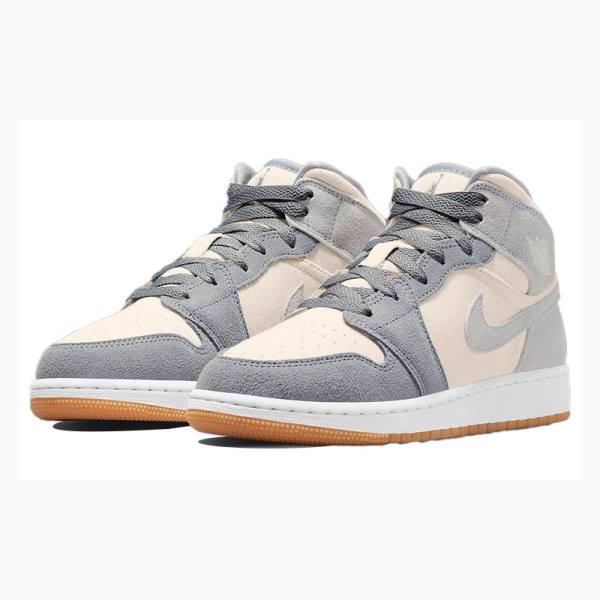 Nike Mid Cut SE Coconut Milk Basketbol Ayakkabısı Air Jordan 1 Erkek Beyaz Mavi | JD-653RD