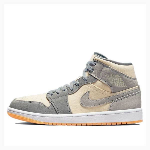 Nike Mid Cut SE Coconut Milk Basketbol Ayakkabısı Air Jordan 1 Erkek Beyaz Mavi | JD-653RD