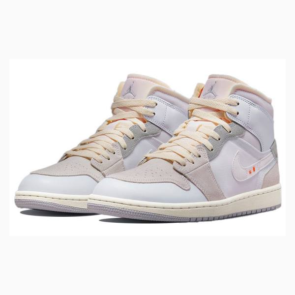 Nike Mid Cut SE Craft Phantom Basketbol Ayakkabısı Air Jordan 1 Erkek Beyaz | JD-316ZN