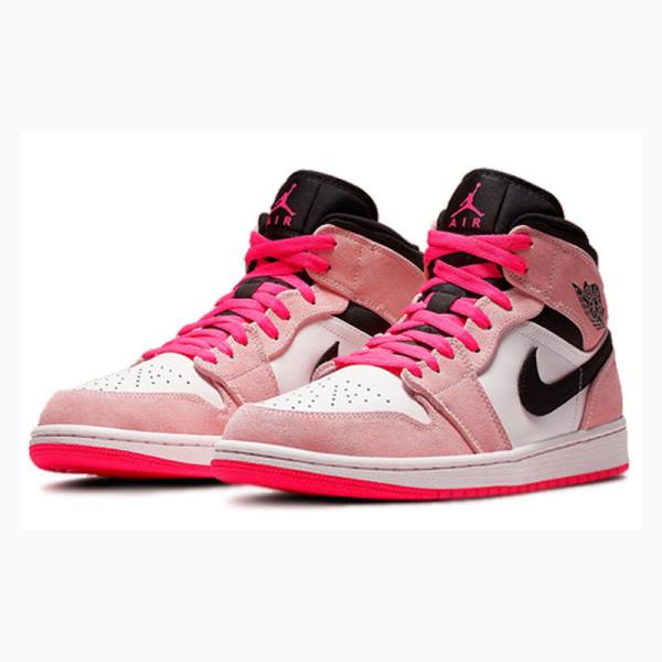 Nike Mid Cut SE Crimson Tint Hyper Basketbol Ayakkabısı Air Jordan 1 Erkek Pembe | JD-301UX