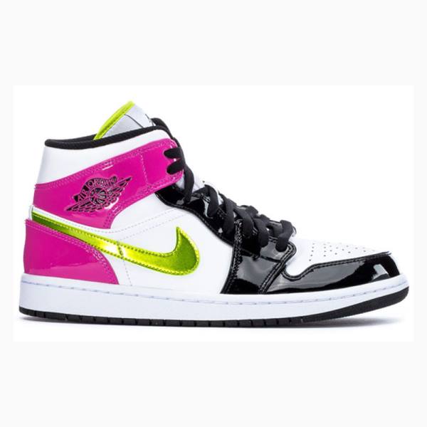 Nike Mid Cut SE 'Cyber Active Fuchsia' Basketbol Ayakkabısı Air Jordan 1 Erkek Beyaz Altın Mor | JD-925CL