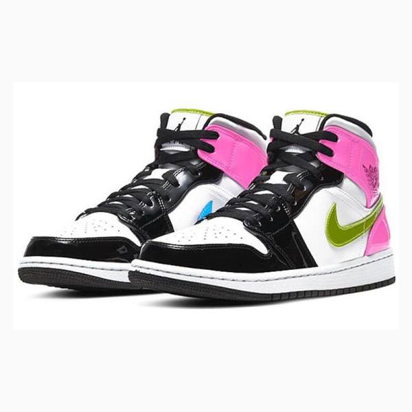 Nike Mid Cut SE 'Cyber Active Fuchsia' Basketbol Ayakkabısı Air Jordan 1 Erkek Beyaz Altın Mor | JD-925CL