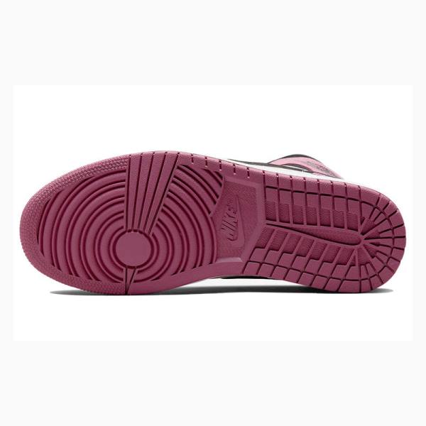 Nike Mid Cut SE Light Mulberry Basketbol Ayakkabısı Air Jordan 1 Kadın Siyah Beyaz Pembe | JD-318WC