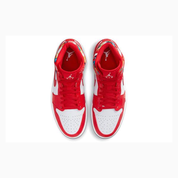 Nike Mid Cut SE Red Rugan Basketbol Ayakkabısı Air Jordan 1 Erkek Kırmızı | JD-091RH