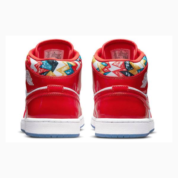 Nike Mid Cut SE Red Rugan Basketbol Ayakkabısı Air Jordan 1 Erkek Kırmızı | JD-091RH