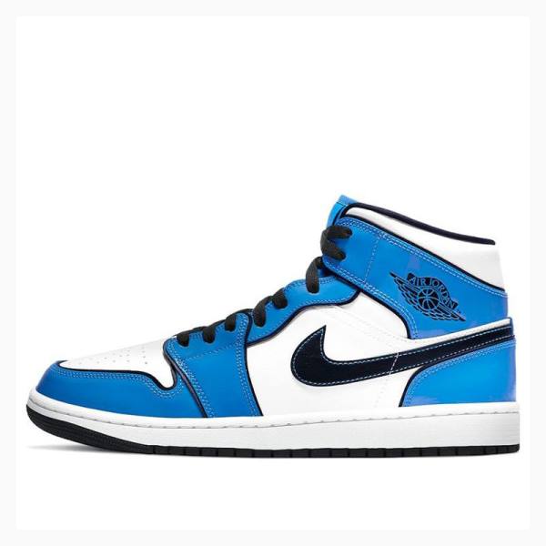 Nike Mid Cut SE Signal Basketbol Ayakkabısı Air Jordan 1 Erkek Mavi | JD-043GF