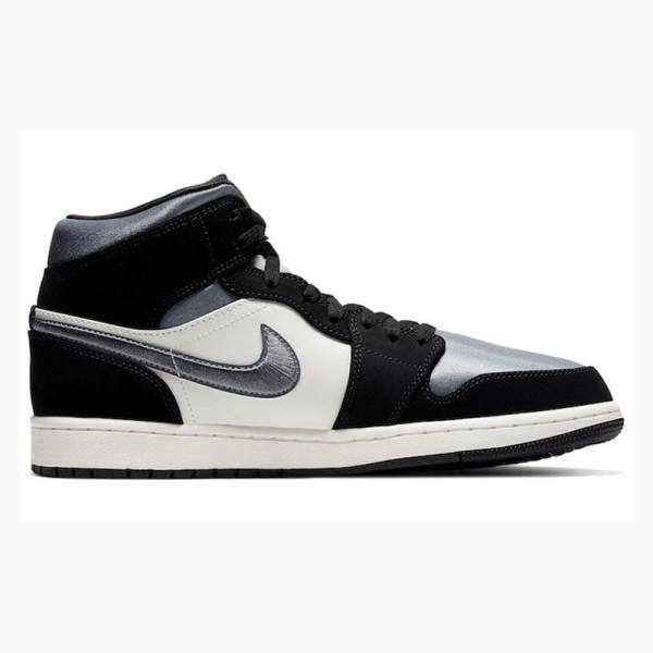 Nike Mid Cut SE Smoke Basketbol Ayakkabısı Air Jordan 1 Erkek Siyah Gri | JD-528RW