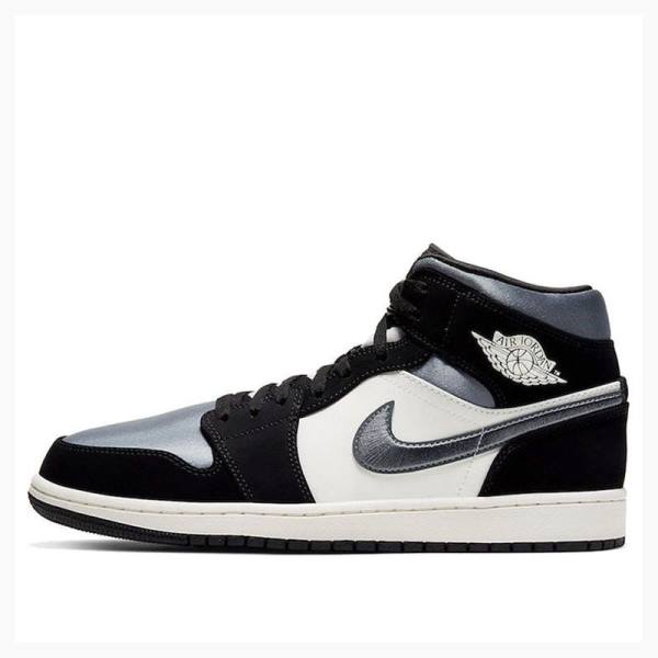 Nike Mid Cut SE Smoke Basketbol Ayakkabısı Air Jordan 1 Erkek Siyah Gri | JD-528RW