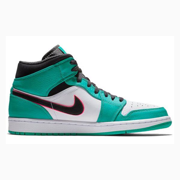 Nike Mid Cut SE South Beach Basketbol Ayakkabısı Air Jordan 1 Erkek Yeşil Siyah | JD-701FZ