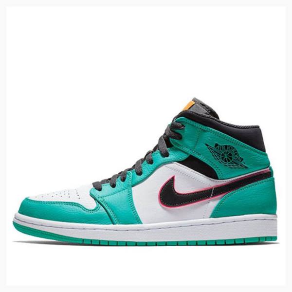 Nike Mid Cut SE South Beach Basketbol Ayakkabısı Air Jordan 1 Erkek Yeşil Siyah | JD-701FZ