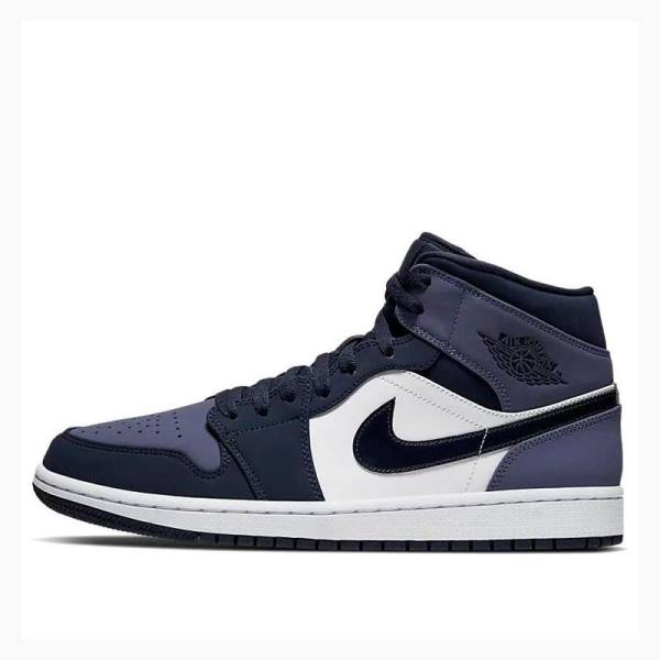 Nike Mid Cut Sanded Basketbol Ayakkabısı Air Jordan 1 Erkek Mor | JD-439HK