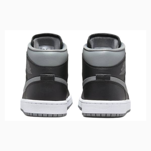 Nike Mid Cut Shadow Basketbol Ayakkabısı Air Jordan 1 Kadın Siyah Gri | JD-629RZ