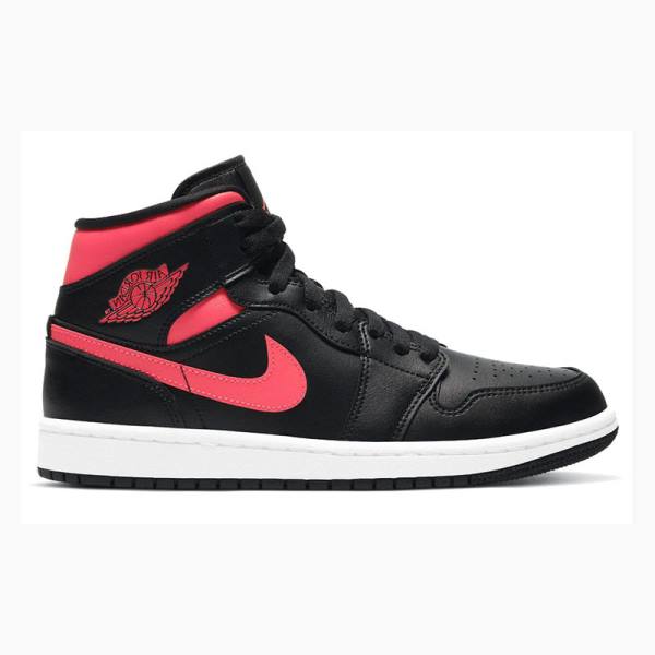 Nike Mid Cut Siren Basketbol Ayakkabısı Air Jordan 1 Kadın Siyah Kırmızı | JD-275JE