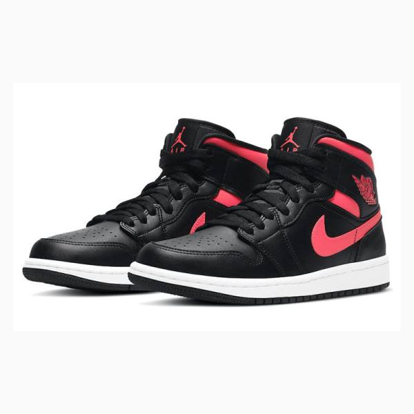 Nike Mid Cut Siren Basketbol Ayakkabısı Air Jordan 1 Kadın Siyah Kırmızı | JD-275JE