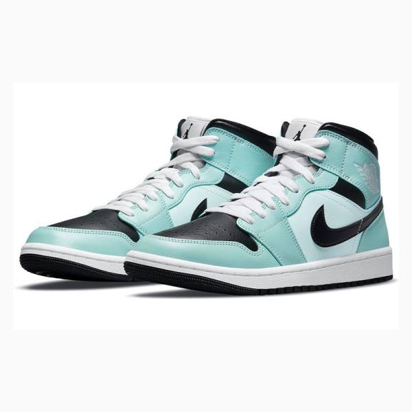 Nike Mid Cut Teal Tint Basketbol Ayakkabısı Air Jordan 1 Kadın Mavi Siyah | JD-281VW