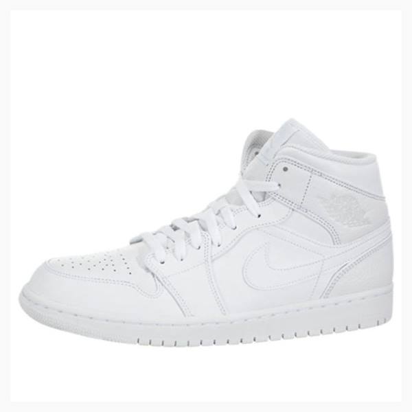 Nike Mid Cut Triple Basketbol Ayakkabısı Air Jordan 1 Erkek Beyaz | JD-651UH