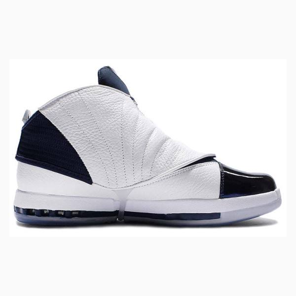 Nike Retro Basketbol Ayakkabısı Air Jordan 16 Erkek Beyaz Lacivert | JD-437ZG