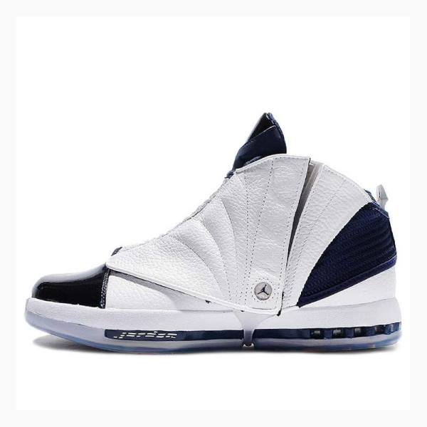 Nike Retro Basketbol Ayakkabısı Air Jordan 16 Erkek Beyaz Lacivert | JD-437ZG