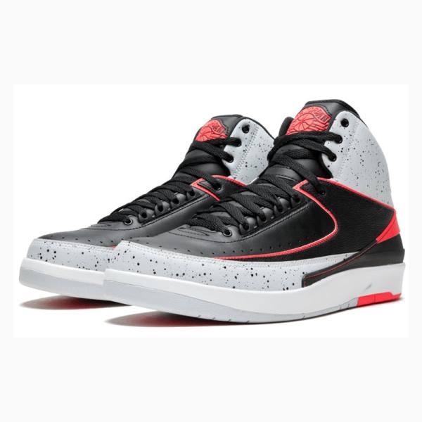 Nike Retro Black Infrared Basketbol Ayakkabısı Air Jordan 2 Erkek Beyaz Siyah Kırmızı | JD-362VJ