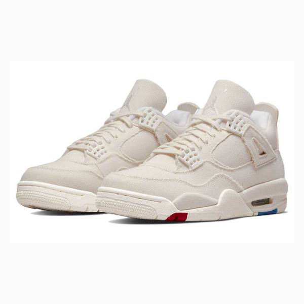 Nike Retro Blank Kanvas Basketbol Ayakkabısı Air Jordan 4 Kadın Beyaz | JD-048NC