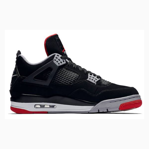 Nike Retro Bred Basketbol Ayakkabısı Air Jordan 4 Erkek Siyah Kırmızı | JD-345HV