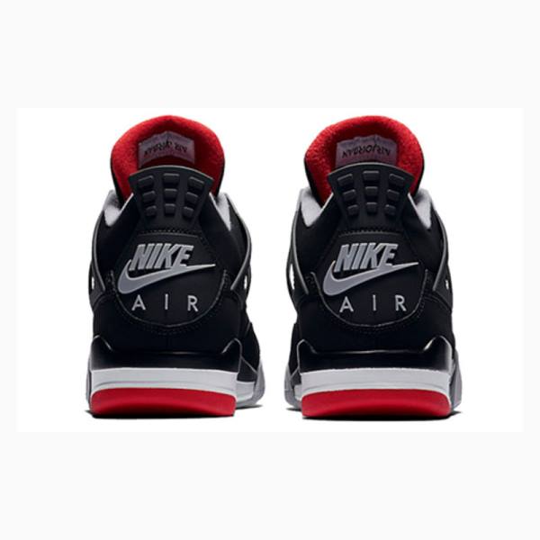 Nike Retro Bred Basketbol Ayakkabısı Air Jordan 4 Erkek Siyah Kırmızı | JD-345HV