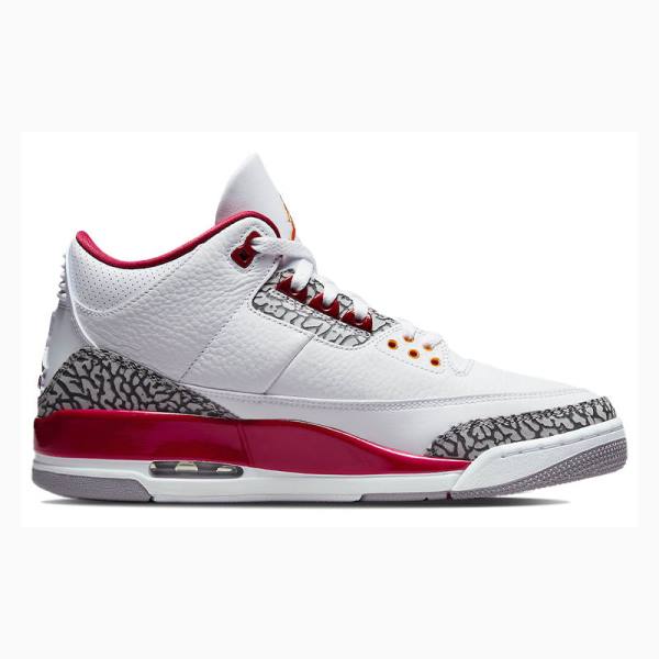 Nike Retro Cardinal Basketbol Ayakkabısı Air Jordan 3 Erkek Beyaz Kırmızı | JD-532EO