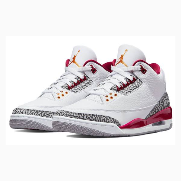 Nike Retro Cardinal Basketbol Ayakkabısı Air Jordan 3 Erkek Beyaz Kırmızı | JD-532EO