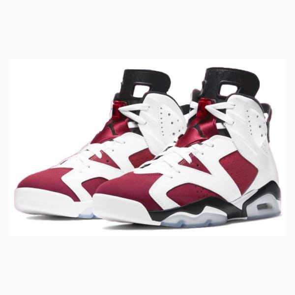 Nike Retro Carmine Basketbol Ayakkabısı Air Jordan 6 Erkek Beyaz Kırmızı Siyah | JD-194XD