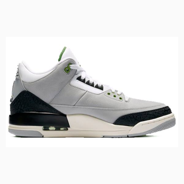 Nike Retro Chlorophyll Basketbol Ayakkabısı Air Jordan 3 Erkek Gri Siyah | JD-207TQ