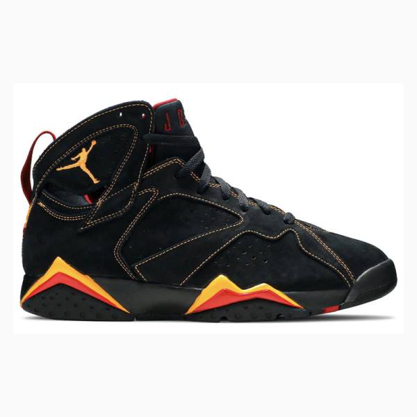 Nike Retro Citrus Basketbol Ayakkabısı Air Jordan 7 Erkek Siyah Turuncu | JD-067RY