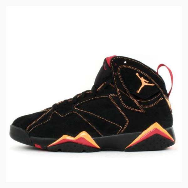 Nike Retro Citrus-Varsity Basketbol Ayakkabısı Air Jordan 7 Erkek Siyah Turuncu | JD-624RH