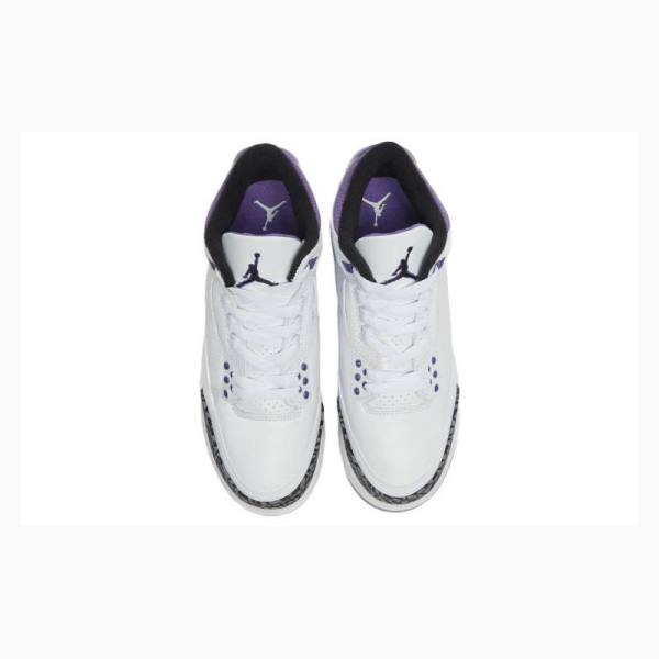 Nike Retro Dark Iris Basketbol Ayakkabısı Air Jordan 3 Erkek Beyaz Mor | JD-682AC