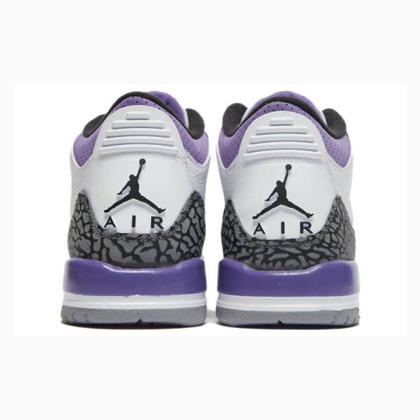 Nike Retro Dark Iris Basketbol Ayakkabısı Air Jordan 3 Erkek Beyaz Mor | JD-682AC