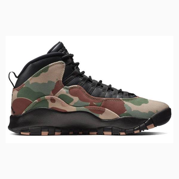 Nike Retro Desert Camo Basketbol Ayakkabısı Air Jordan 10 Erkek Kahverengi Yeşil | JD-950DN